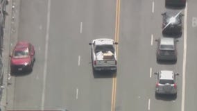 Police chase truck through downtown Los Angeles