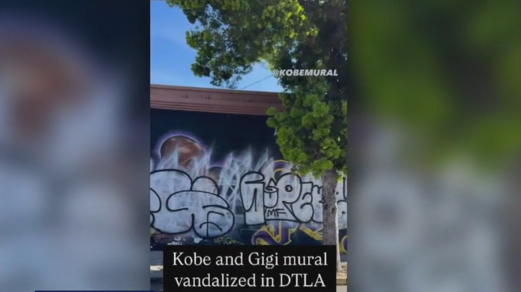Kobe and Gigi Bryant mural vandalized in DTLA