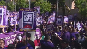Striking LA County workers rally