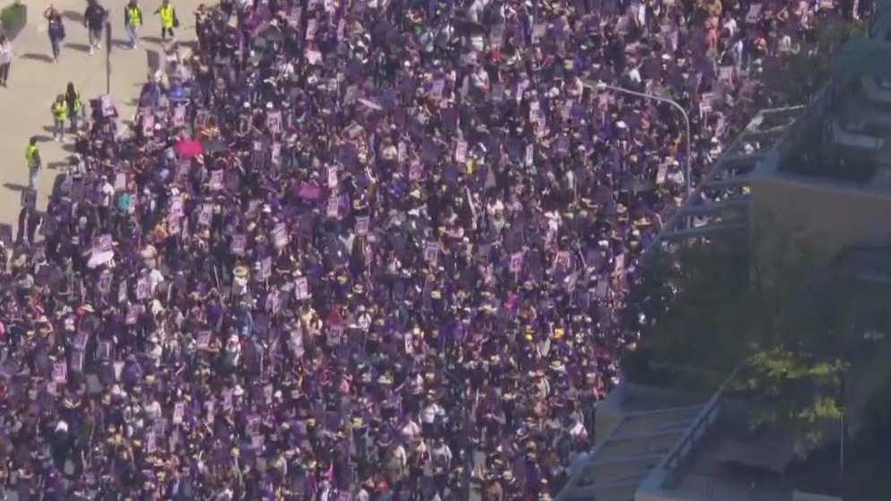Day 2 of LA County workers' strike