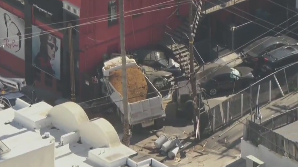 Dump truck crashes into Whisky a Go Go