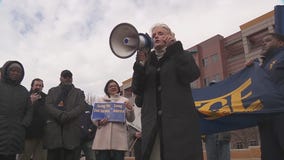 Secretary of Veterans Affairs defends job cuts during VA visit