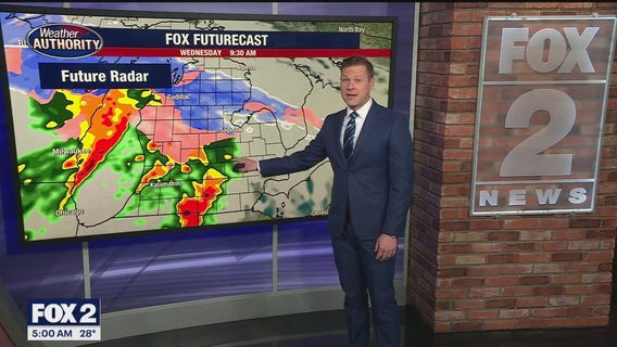 Cooler day today but more storms arrive Wednesday