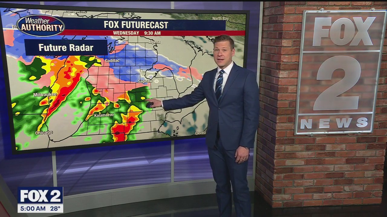 Cooler day today but more storms arrive Wednesday