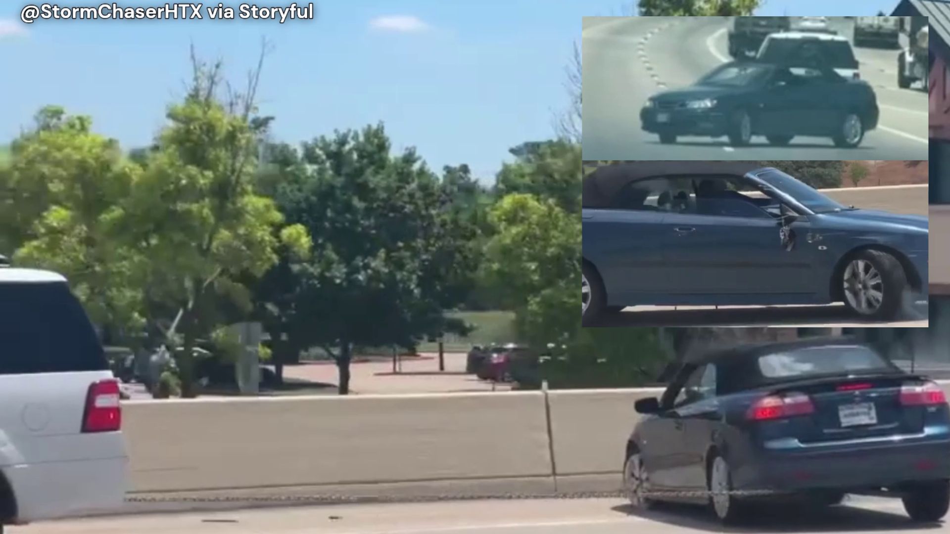 SUV tries to tow car, smaller car ends up swinging