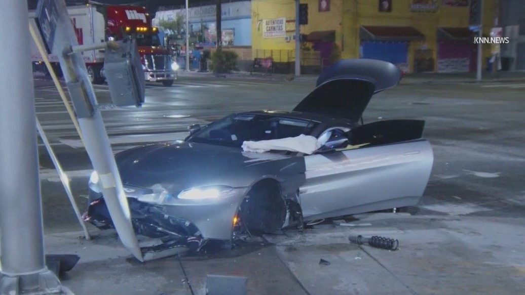 Aston Martin pursuit suspect dead after crash in Boyle Heights