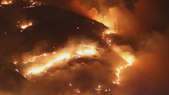 Fort Fire in Lebec burns near the 5 Freeway