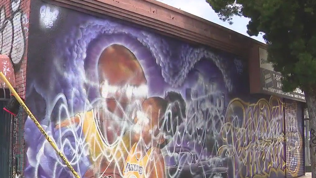 Kobe and Gigi Bryant mural vandalized again