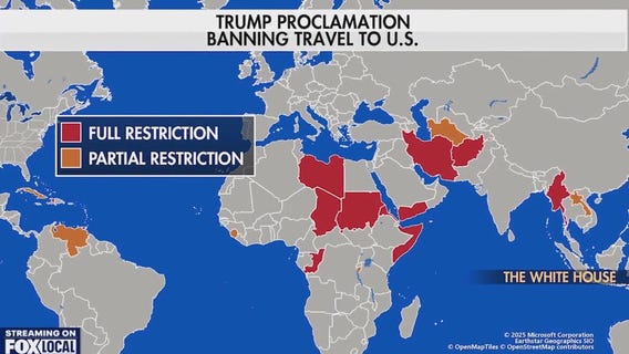 Trump announces travel ban on 12 countries