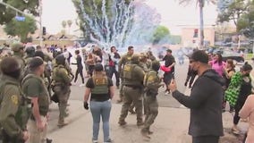 Explosions, rubber bullets fly in Paramount