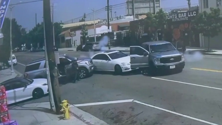 Federal agents ram ICE protester's car