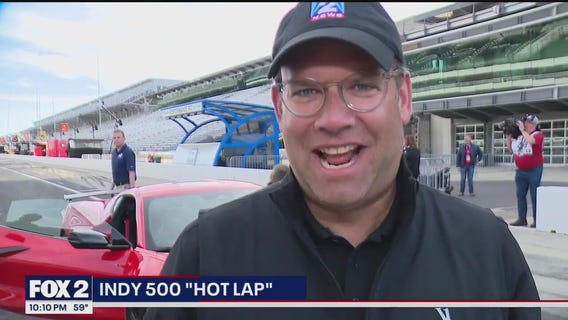 Ryan Ermani takes a ride in the pace car for the Indianapolis 500