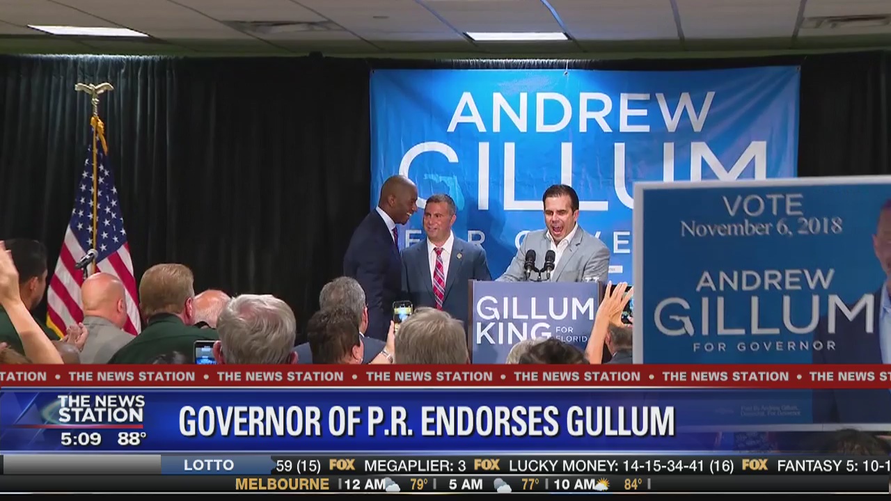 Governor or Puerto Rico endorses Gillum