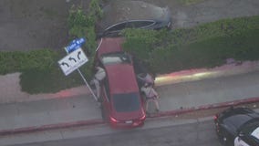 Driver breaks 100 mph, crashes into bushes