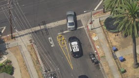 Police chase in downtown LA