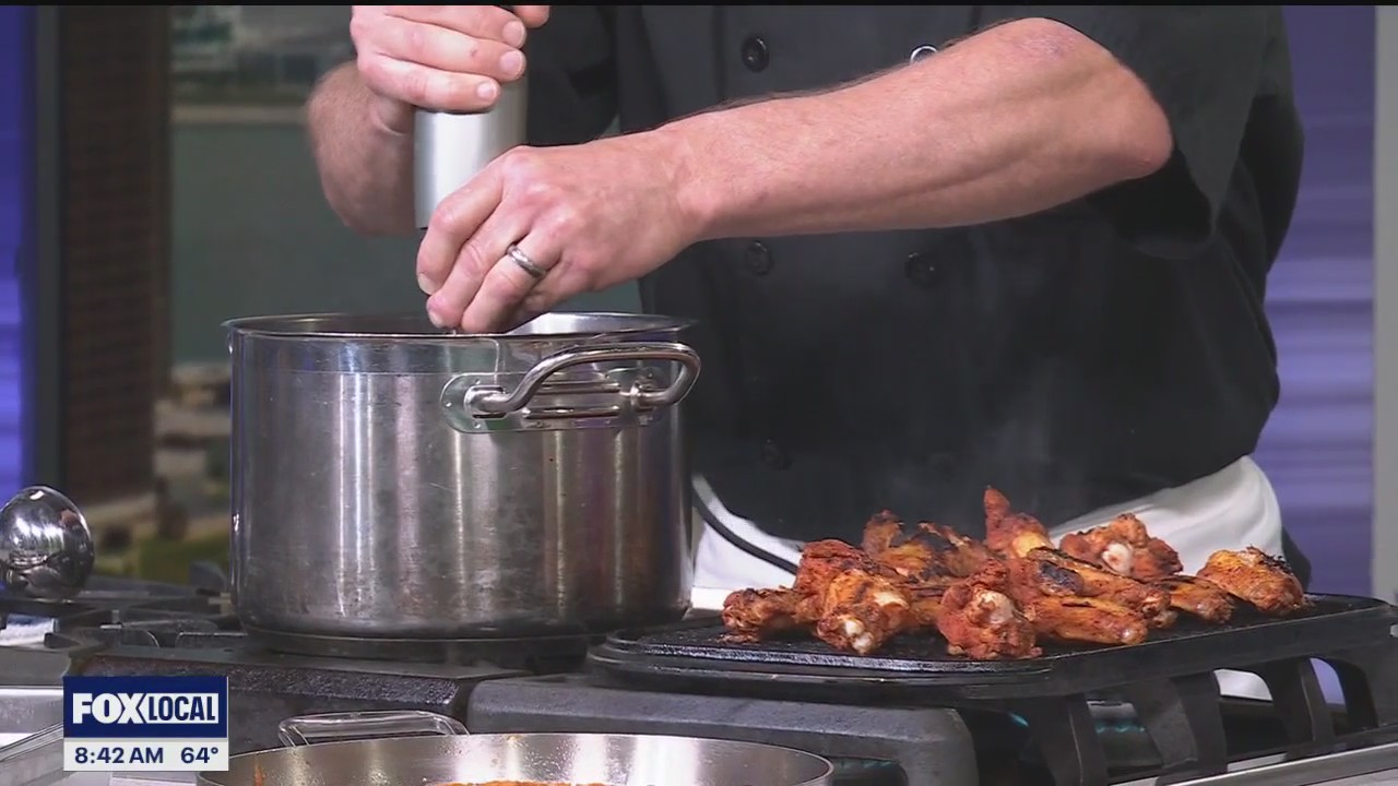 Chef Jim Oppat of Andiamo cooks up savory chicken wings sauce