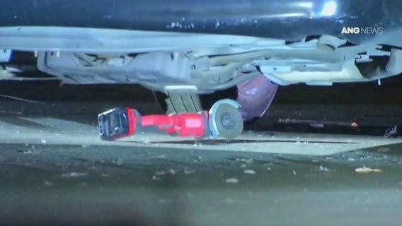 Alleged catalytic converter thieves at LAPD salvage yard