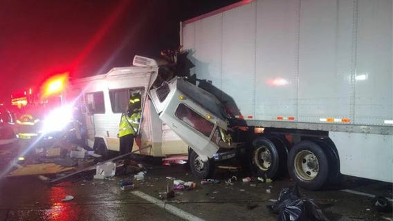 Man in ICU after semi-trucks collide near Monroe County