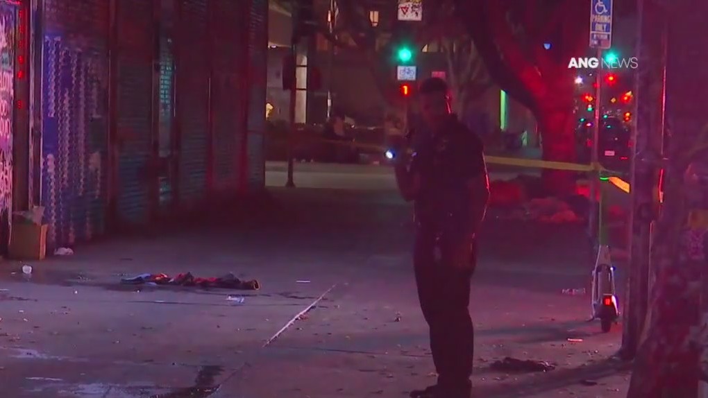Man set on fire in downtown LA