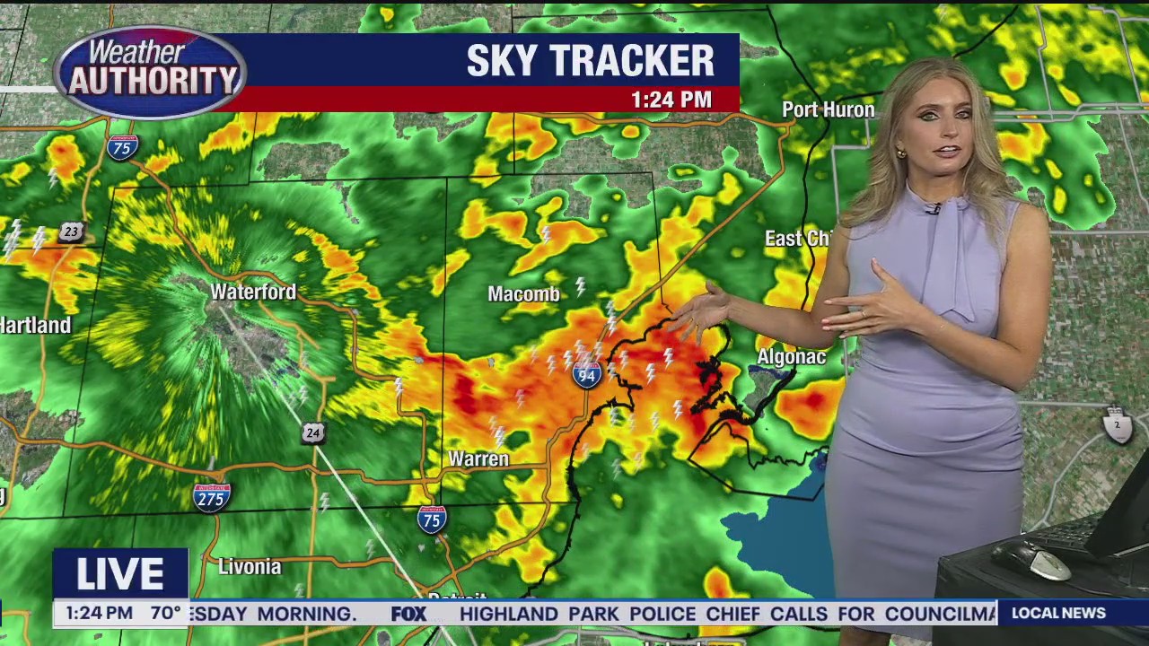 Severe weather moving through SE Michigan Wednesday