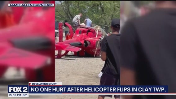 Helicopter crashes in Clay Township