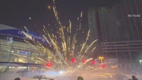 LA street takeover outside Crypto.com Arena