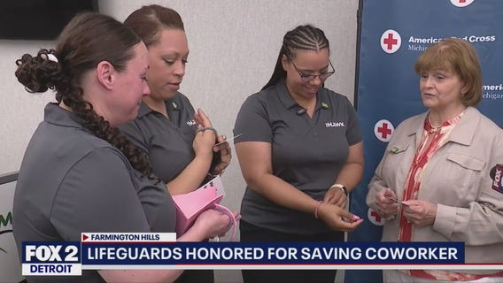 Lifeguards given Red Cross Lifesaving Award for saving co-worker
