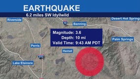 Small earthquake strikes in Riverside County