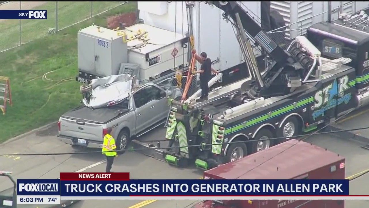 Pelham Road shut down after F-150 crashes into DTE generator trailer