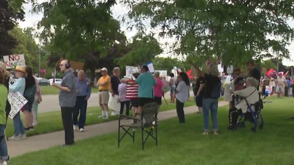 Demonstrators gather for John Lewis Day of Action Protest