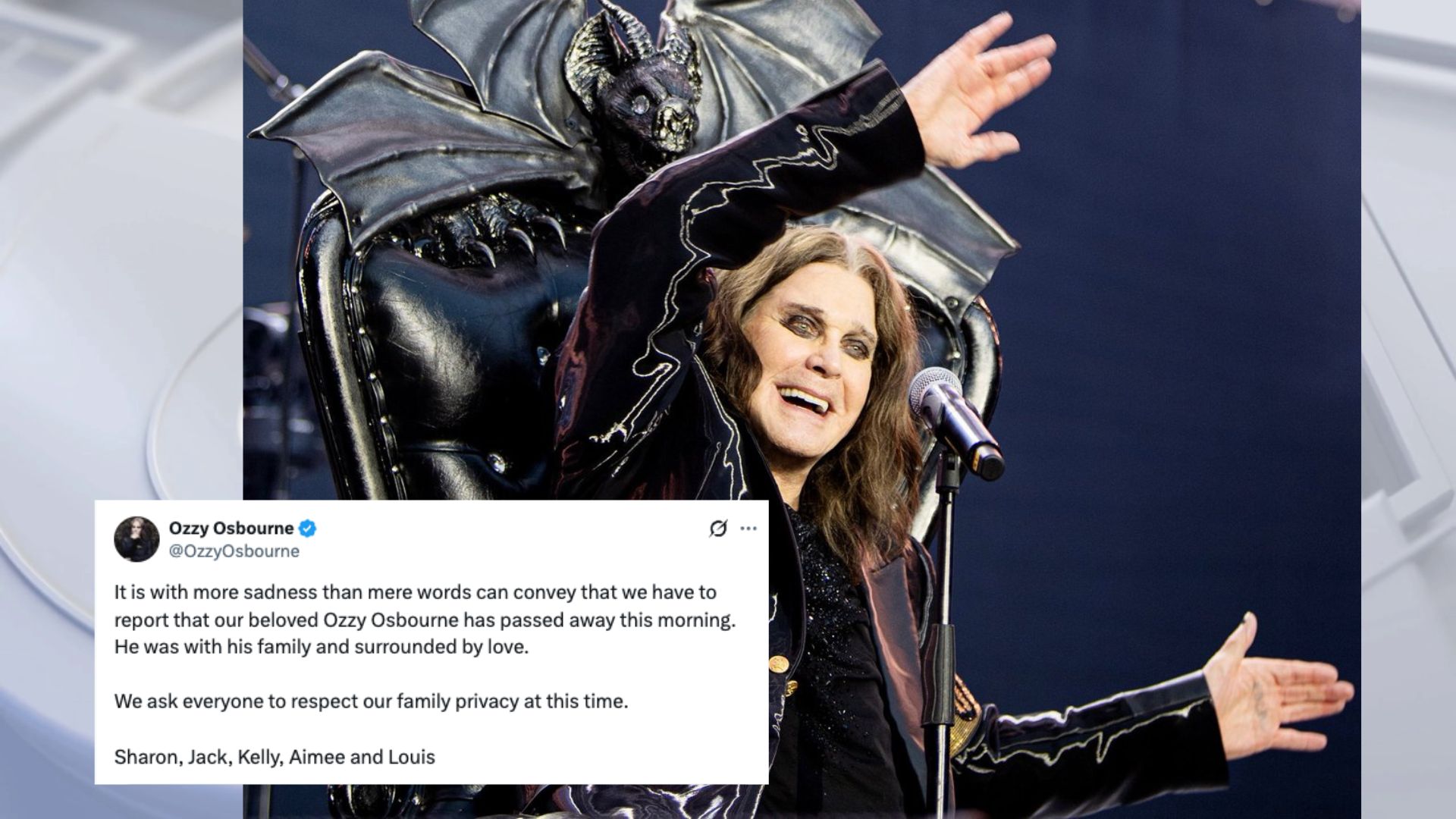 Ozzy Osbourne dies at 76