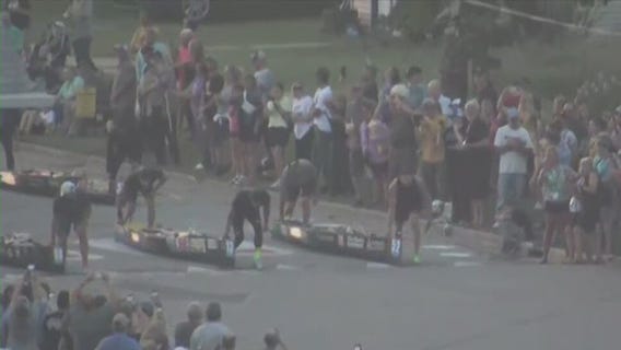 Sprint start to the AuSable River Canoe Marathon