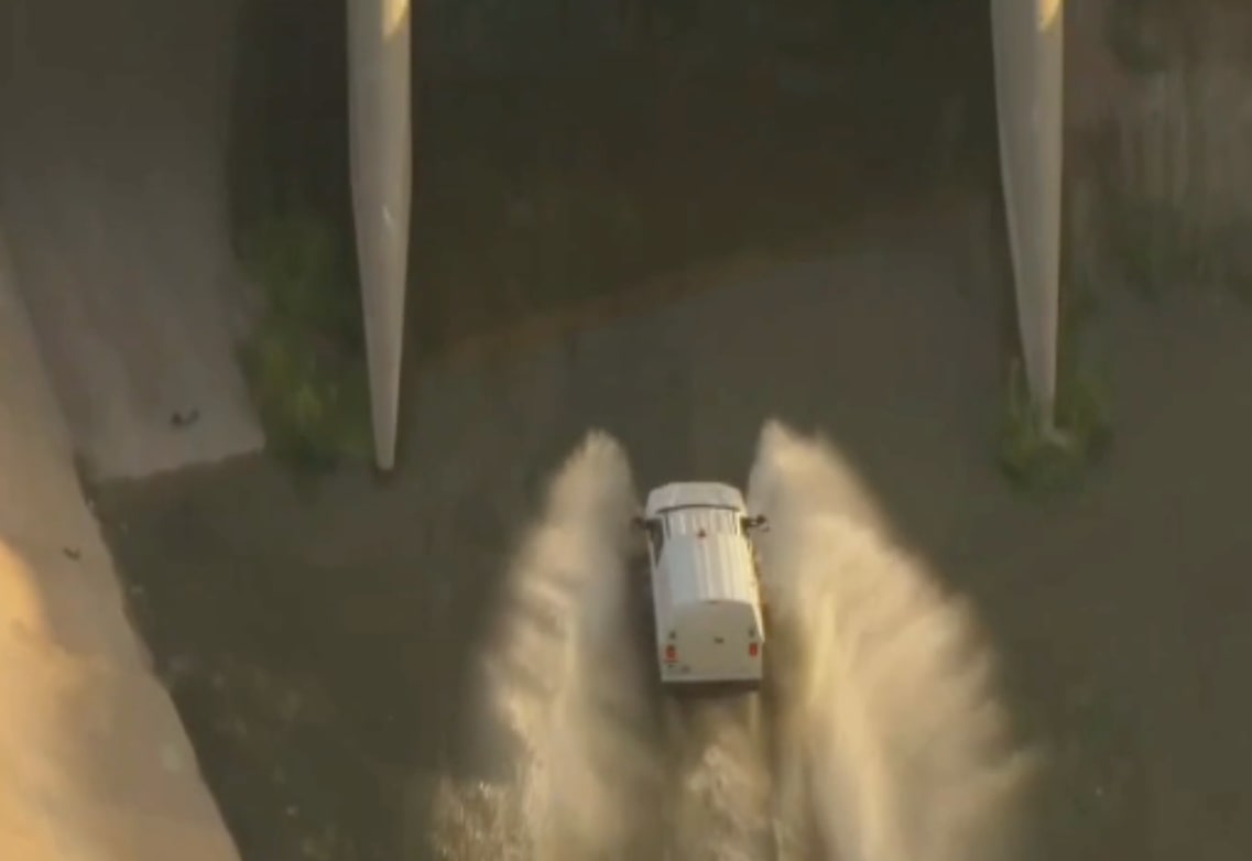 Pursuit suspect disappears into storm drain tunnel