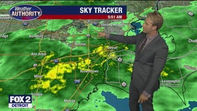 Heavy rain rolls through Metro Detroit