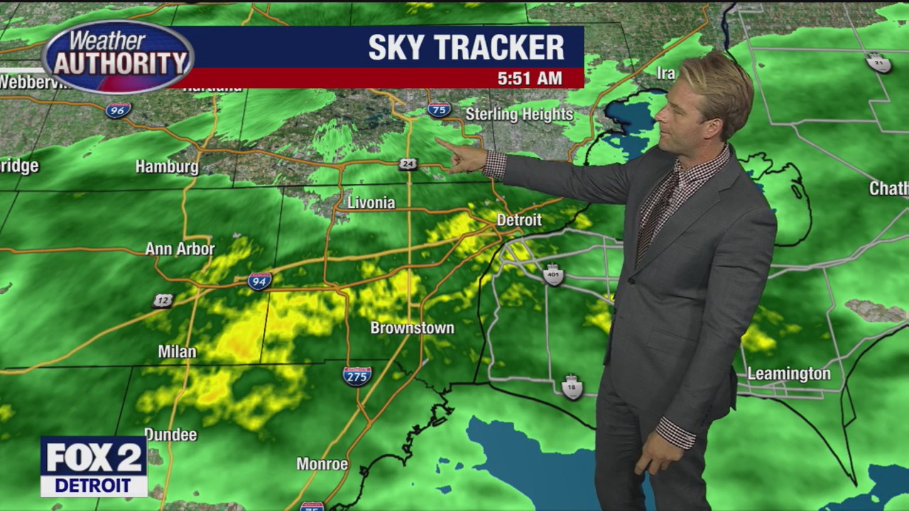 Heavy rain rolls through Metro Detroit