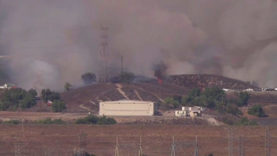 Brush fire breaks out just off 5 Freeway in LA