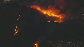 Fire burns in Jurupa Valley