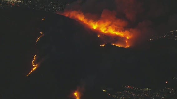 Fire burns in Jurupa Valley