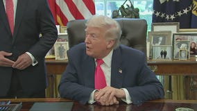 President Trump calls Senator Elizabeth Warren a 'liar': "She's got to take a drug test"