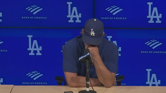 Clayton Kershaw cries after announcing retirement