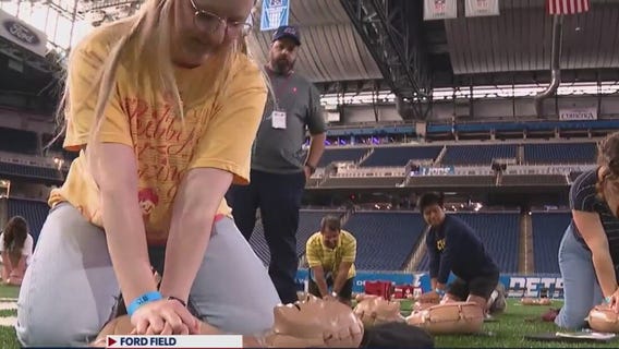 CPR training at Ford Field