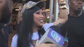 Cardi B promotes new album in Long Beach