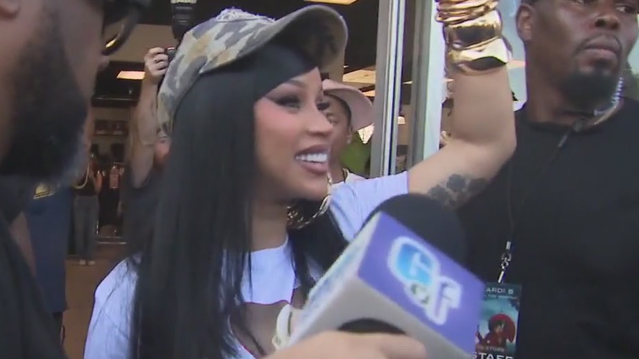 Cardi B promotes new album in Long Beach