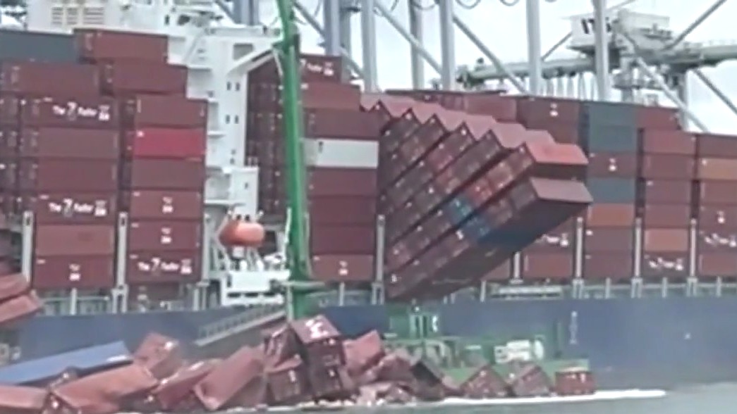 95 containers fell, not 65, off Long Beach Port