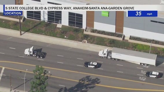Pursuit of big rig in Orange County