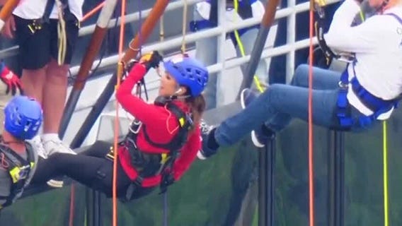 Sandra goes 'Over the Edge' for fundraiser
