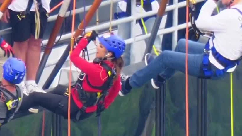 Sandra goes 'Over the Edge' for fundraiser
