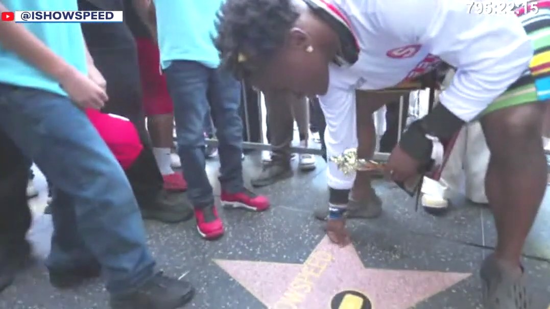 iShowSpeed gets his own Hollywood star
