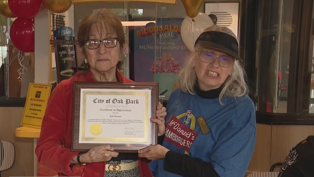 Oak Park McDonald's employee honored for 40 years at same location