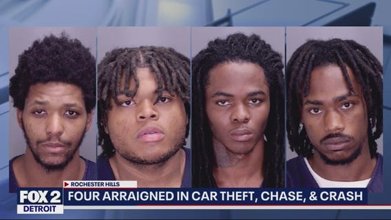 4 arraigned after leading police on car chase
